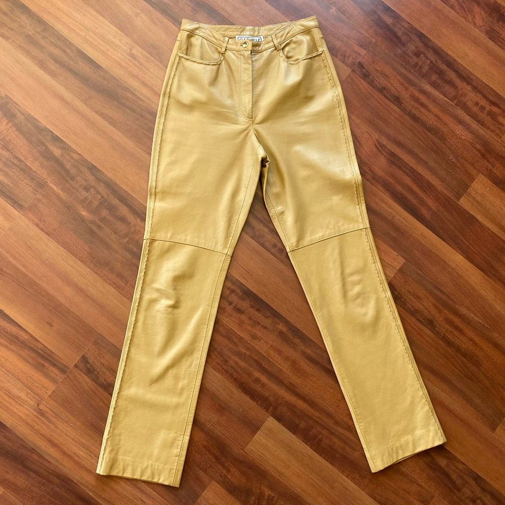 Carlisle Leather Tan Pants, Size 6